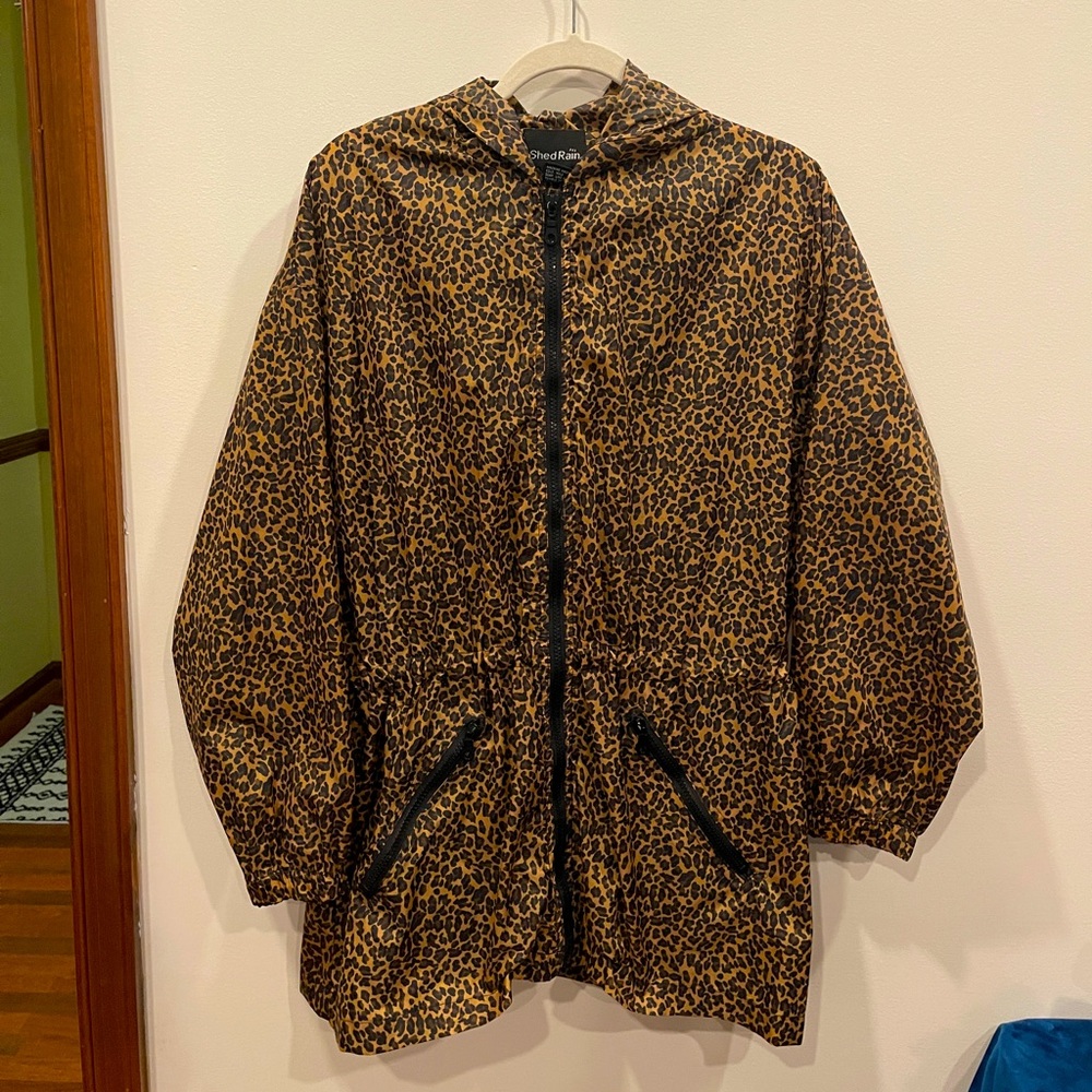 Leopard print rain jacket